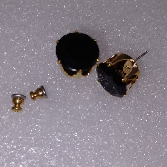 SWAROVSKI ELEMENTS (Reddish Black rn-gl 10mm) Stud Earrings Black Velvet Pouch - Picture 6 of 9